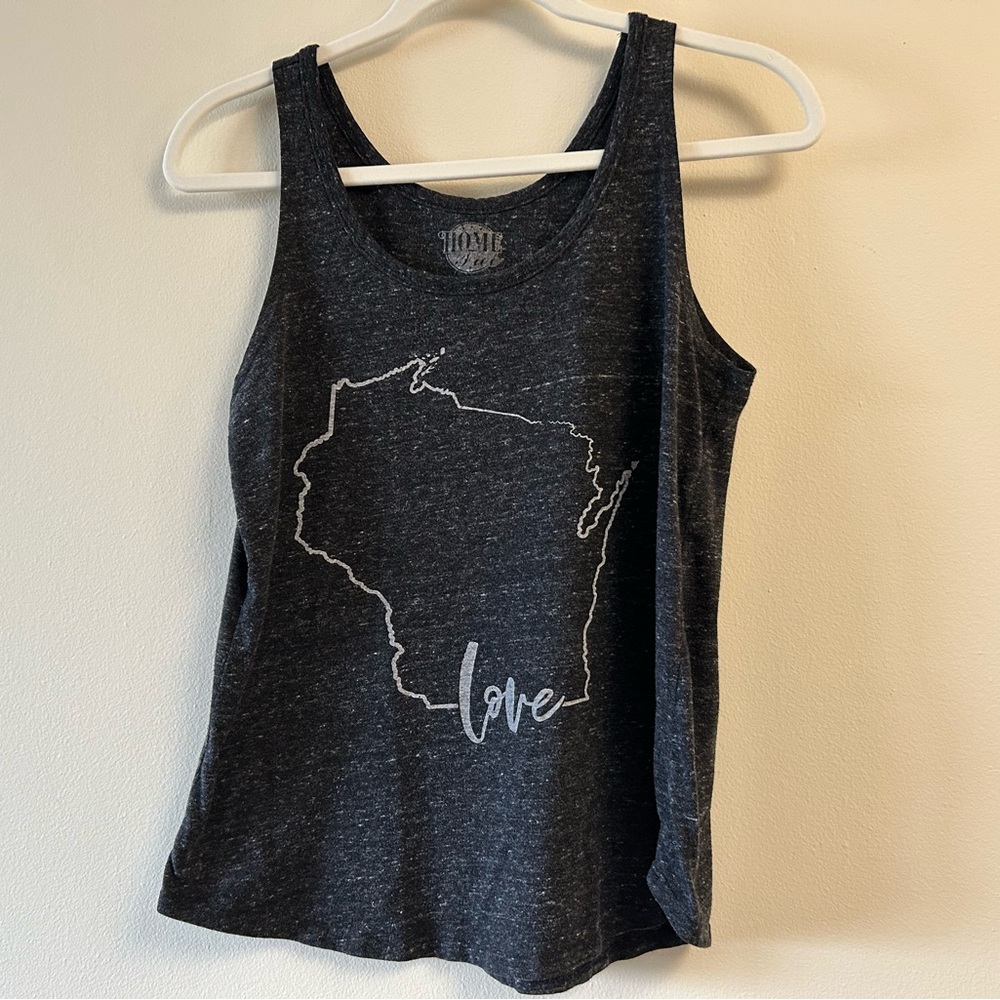 Home Free Women's Black/Grey Wisconsin Love Tank Top